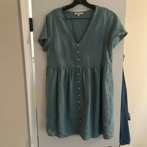 Blue/green babydoll dress from Madewell
